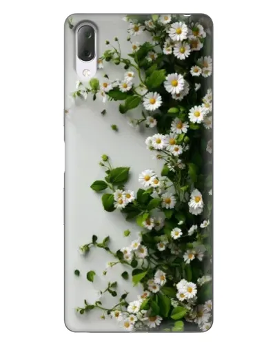 Чехол для Sony Xperia L3 с картинкой «Ветка мелких белых цветов»