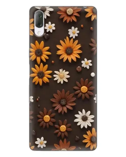 Чехол для Sony Xperia L3 с картинкой «Узор из маленьких подсолнухов»