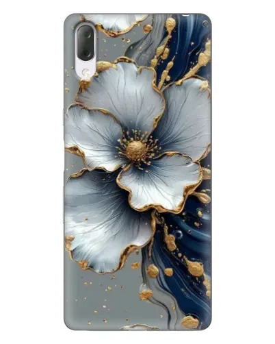 Чехол для Sony Xperia L3 с картинкой «Белый цветок и золотой флюид» Чехол для Sony Xperia L3 с картинкой «Белый цветок и золотой флюид»