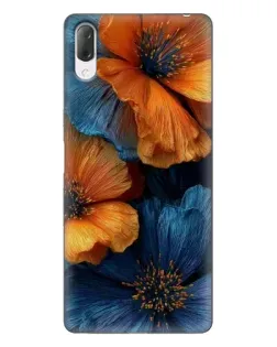 Чехол для Sony Xperia L3 с картинкой «Яркая сине-оранжевая флора» Чехол для Sony Xperia L3 с картинкой «Яркая сине-оранжевая флора»
