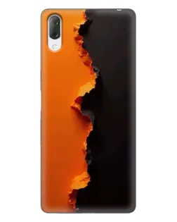 Чехол для Sony Xperia L3 с картинкой «Оранжевый разлом»