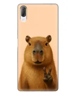 Чехол для Sony Xperia L3 с картинкой «Капибара виктория»