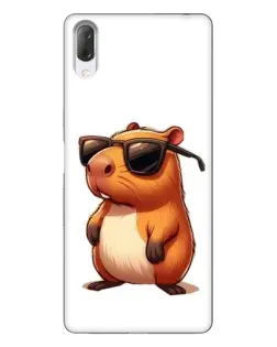 Чехол для Sony Xperia L3 с картинкой «Капибара в очках»