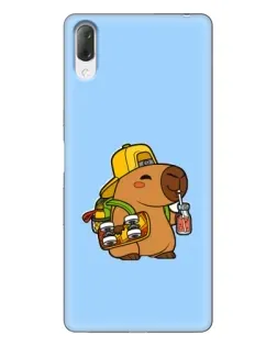 Чехол для Sony Xperia L3 с картинкой «Капибара на скейте»