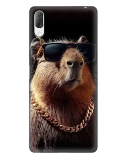 Чехол для Sony Xperia L3 с картинкой «Капибара золотая цепь»