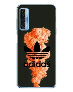 Чохол для TCL 20L Plus з картинкою «Помаранчевий дим Adidas»