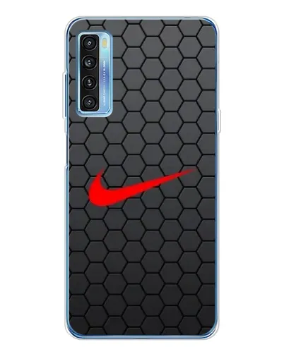 Чехол для TCL 20L Plus с картинкой «Nike — карбоновая сетка»