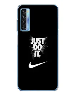 Чехол для TCL 20L Plus с картинкой «Текстовый принт Nike»