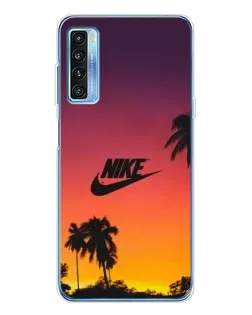 Чехол для TCL 20L Plus с картинкой «Nike на закате солнца»