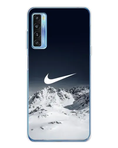 Чехол для TCL 20L Plus с картинкой «Nike — зимние горы»
