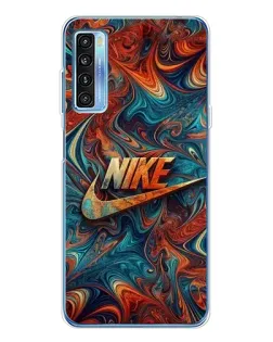 Чехол для TCL 20L Plus с картинкой «Nike в абстракции»