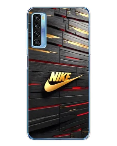 Чехол для TCL 20L Plus с картинкой «Золотой Nike на металле»