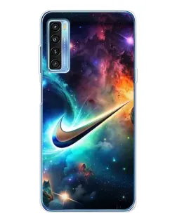 Чехол для TCL 20L Plus с картинкой «Космический Nike Swoosh»