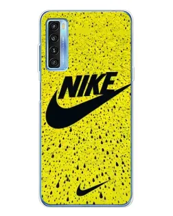 Чехол для TCL 20L Plus с картинкой «Желтый текстурный Nike»