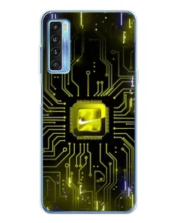 Чехол для TCL 20L Plus с картинкой «Nike — золотая искра»