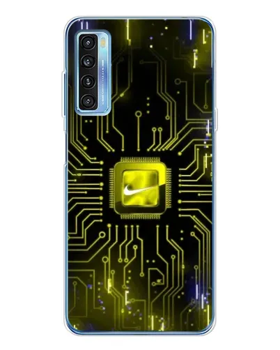Чехол для TCL 20L Plus с картинкой «Nike — золотая искра»