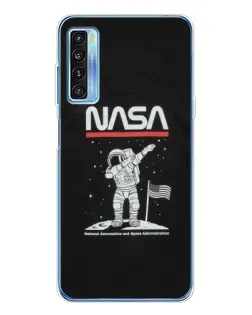 Чехол для TCL 20L Plus с картинкой «NASA — шагаем по Луне»
