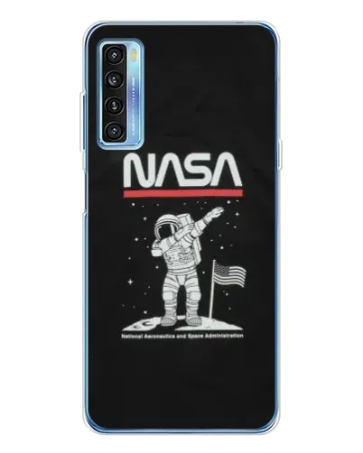 Чехол для TCL 20L Plus с картинкой «NASA — шагаем по Луне»