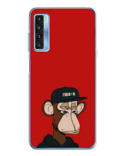 Чехол для TCL 20L Plus с картинкой «Bored Ape — красный фон»
