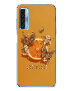 Чохол для TCL 20L Plus з картинкою «Gucci — золоті метелики»