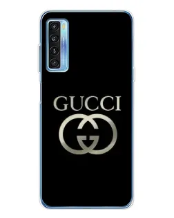 Чохол для TCL 20L Plus з картинкою «Gucci — золото на чорному»