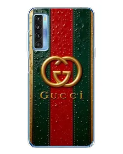 Чохол для TCL 20L Plus з картинкою «Gucci — фірмова смуга та золото»