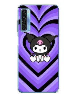 Чохол для TCL 20L Plus з картинкою «Kuromi та фіолетові серця»
