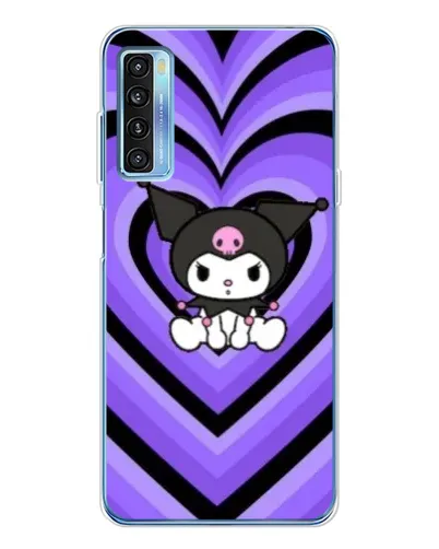 Чохол для TCL 20L Plus з картинкою «Kuromi та фіолетові серця»