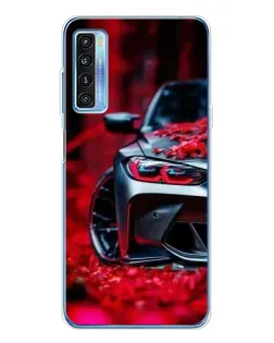 Чохол для TCL 20L Plus з картинкою «Спортивна BMW та квіти»