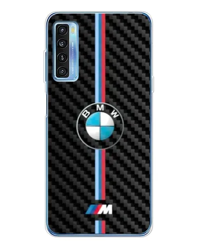 Чохол для TCL 20L Plus з картинкою «Емблема BMW та карбон»