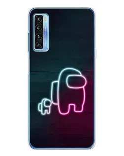 Чехол для TCL 20L Plus с картинкой «Among Us неон-арт»