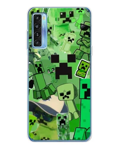 Чехол для TCL 20L Plus с картинкой «Криперы Minecraft»