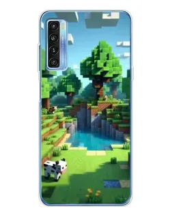 Чехол для TCL 20L Plus с картинкой «Minecraft летний день»