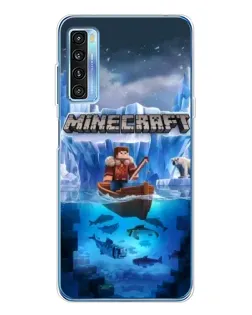 Чехол для TCL 20L Plus с картинкой «Minecraft ледяной мир»