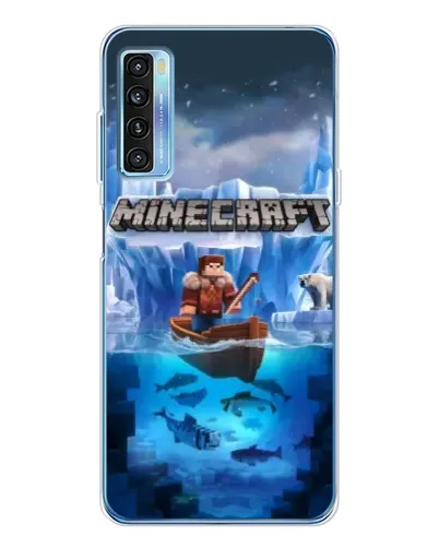 Чехол для TCL 20L Plus с картинкой «Minecraft ледяной мир»