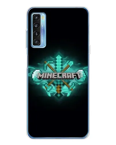 Чехол для TCL 20L Plus с картинкой «Minecraft Diamond лого»