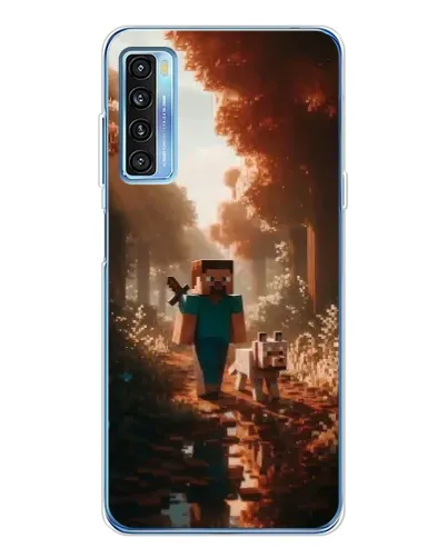 Чехол для TCL 20L Plus с картинкой «Стив в лесу»