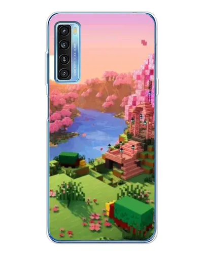 Чехол для TCL 20L Plus с картинкой «Розовое дерево Minecraft»