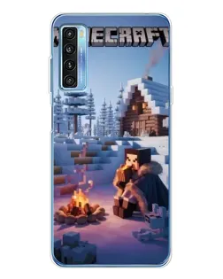 Чехол для TCL 20L Plus с картинкой «Зимний Minecraft»