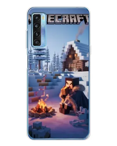 Чехол для TCL 20L Plus с картинкой «Зимний Minecraft»