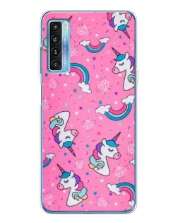 Чохол для TCL 20L Plus з картинкою «Unicorn паттерн рожевий»