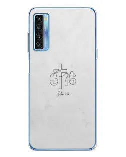 Чохол для TCL 20L Plus з картинкою «Івана 3:16 Хрест»