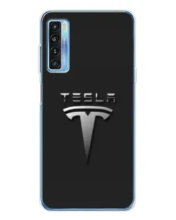 Чохол для TCL 20L Plus з картинкою «Сталевий логотип Tesla»