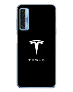 Чохол для TCL 20L Plus з картинкою «Tesla White Logo»