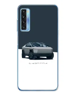 Чохол для TCL 20L Plus з картинкою «Сріблястий Cybertruck Tesla»