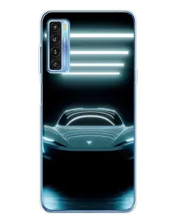 Чохол для TCL 20L Plus з картинкою «Tesla в неоні»