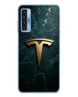 Чохол для TCL 20L Plus з картинкою «Мармурова Tesla Gold»