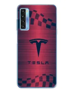 Чохол для TCL 20L Plus з картинкою «Тесла червоний карбон»