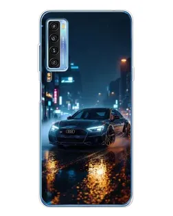 Чохол для TCL 20L Plus з картинкою «Нічне місто та Audi»