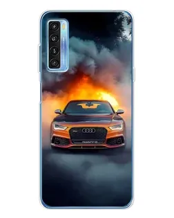 Чохол для TCL 20L Plus з картинкою «Audi у вогняному диму»